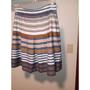 Banana Republic Skirt 4 A-Line Preppy Pleated Short Linen Blend Taupe‎